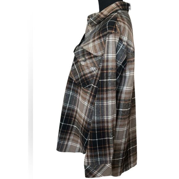 ANTHROPOLOGIE SANCTUARY ~ Town Flannel Long Sleeve Shacket M 100% Cotton ANTHRO - Picture 3 of 8